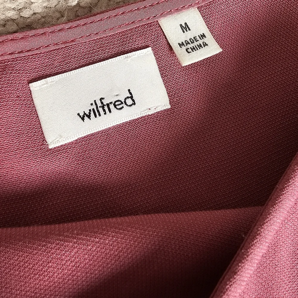 Aritzia Wilfred size medium rose colored midi dress ellipse cold shoulder - Picture 7 of 8